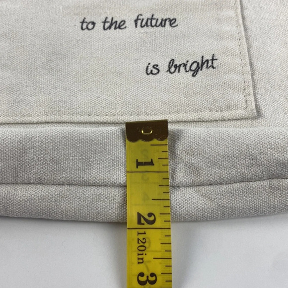 Off-white cotton canvas the future is bright printed book shoulder bag purse - Picture 6 of 11